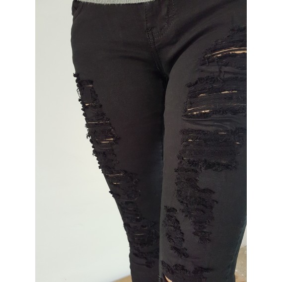 jeans negro roto