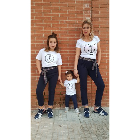 PANTALON AZUL MARINO CON LAZO