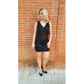 Vestido falda de lentejuelas