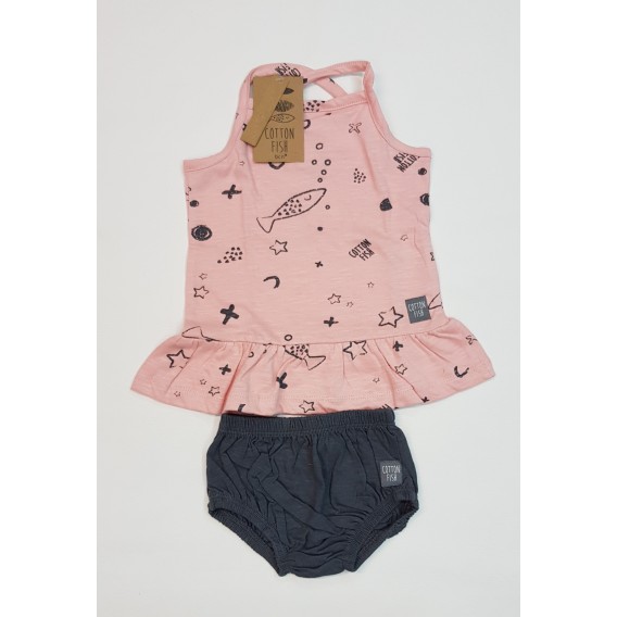 CONJUNTO VESTIDO Y BRAGUITA ROSA