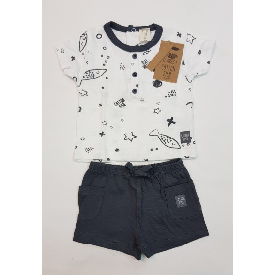 CONJUNTO GRIS PANTALON CORTO