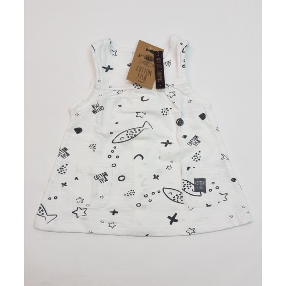 VESTIDO BLANCO PECES