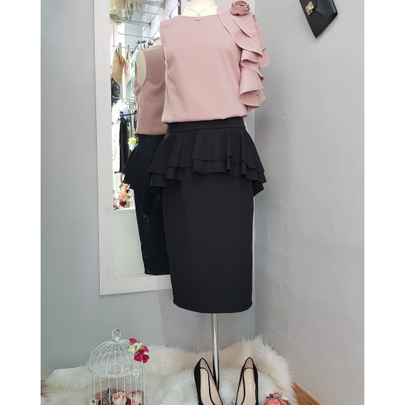 FALDA FIESTA VOLANTE NEGRA