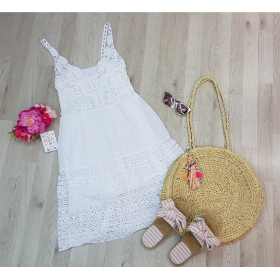 VESTIDO ENCAJE BLANCO