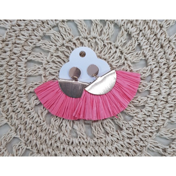 PENDIENTES ABANICO ROSA