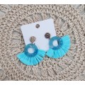 PENDIENTES ABANICO AZUL