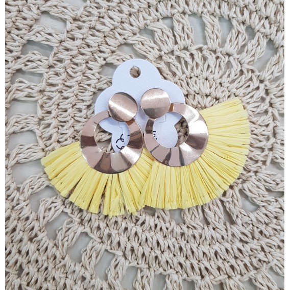 PENDIENTES ABANICO AMARILLO