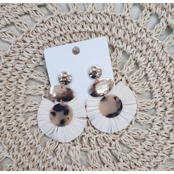 PENDIENTES ABANICO BLANCO