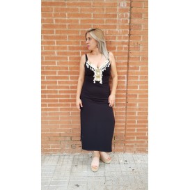 VESTIDO BORLAS NEGRO
