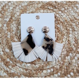 PENDIENTES ROMBO BLANCO