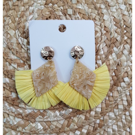 PENDIENTES ROMBO AMARILLO