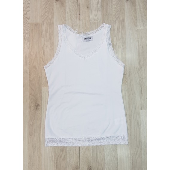 CAMISETA ENCAJE TIRANTE ANCHO BLANCA