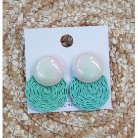 PENDIENTE PERLADO VERDE