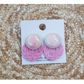 PENDIENTE PERLADO ROSA