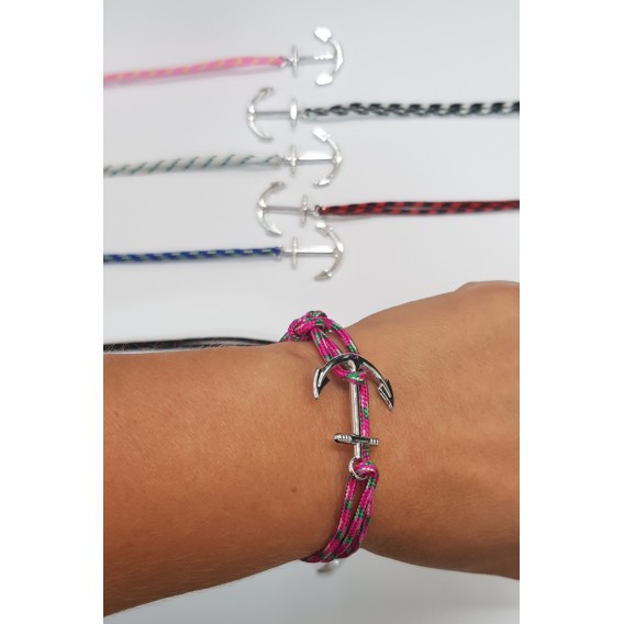 PULSERA ANCLA CUERDA RAYAS