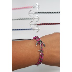 PULSERA ANCLA CUERDA RAYAS