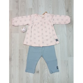 VESTIDO ROSA + LEGGIN BEBE