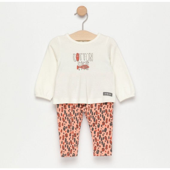 CONJUNTO LEOPARDO CAMISETA BLANCA BEBE