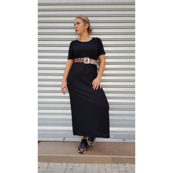 VESTIDO NEGRO PUNTO LARGO