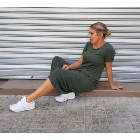 VESTIDO LARGO PUNTO VERDE