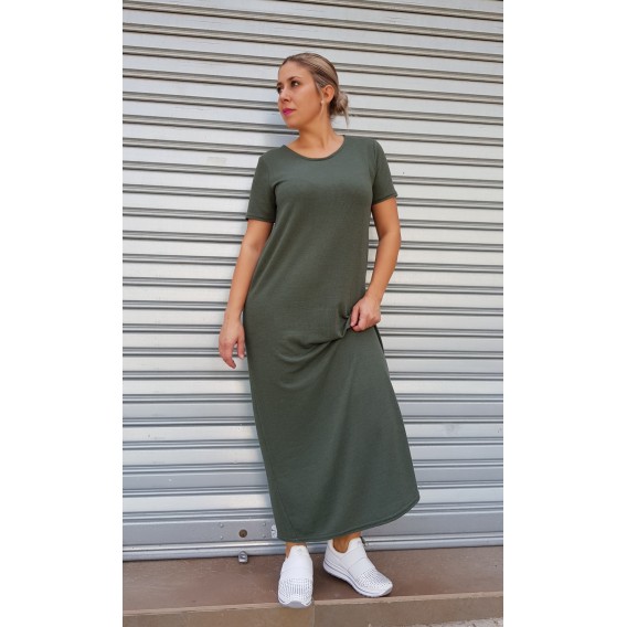 VESTIDO LARGO PUNTO VERDE