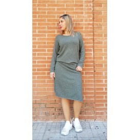 VESTIDO VERDE BRILLANTE LARGO