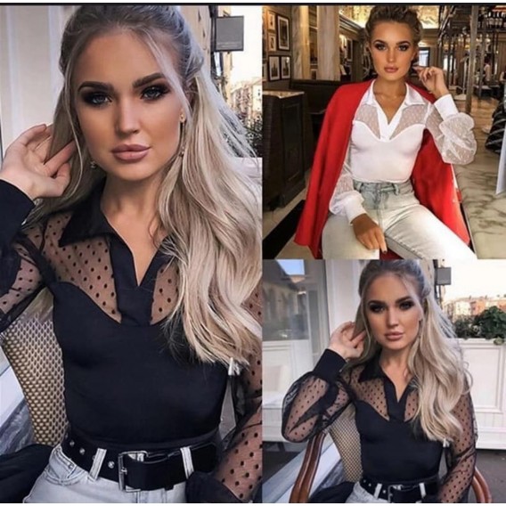 JERSEY CON CUELLO Y TRANSPARENCIAS