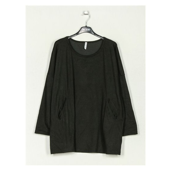 JERSEY LISO TALLA GRANDE NEGRO