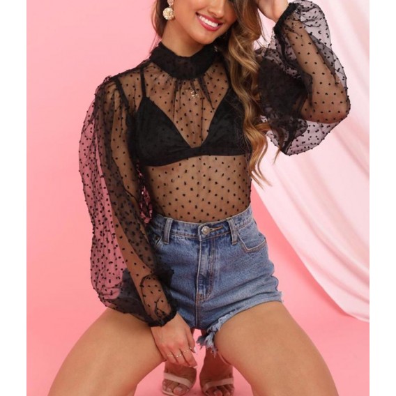 BLUSA TRANSPARENCIAS PLUMETTI