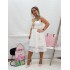 VESTIDO ENCAJE BORLAS BLANCO