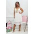 VESTIDO ENCAJE BORLAS BLANCO