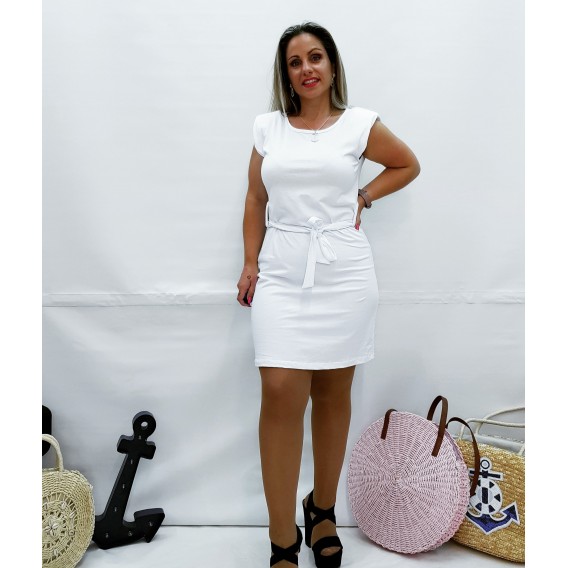 VESTIDO HOMBRERAS BLANCO