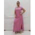 VESTIDO LARGO ROSA LISO