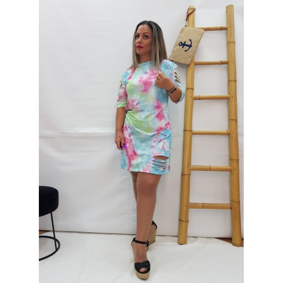 VESTIDO TIE DYE ROTOS