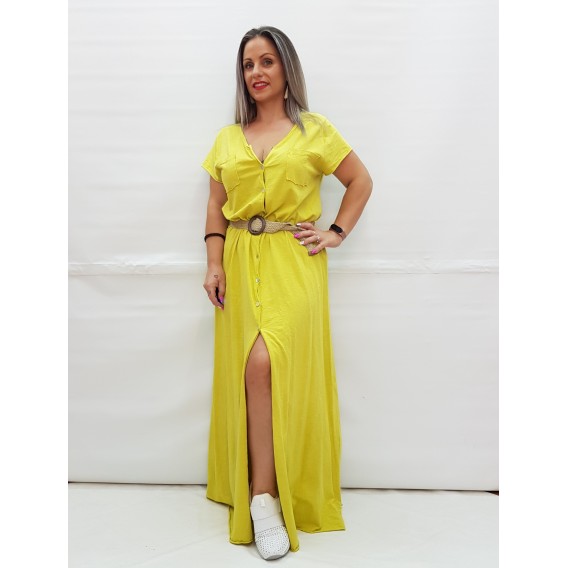 VESTIDO CINTURÓN LARGO