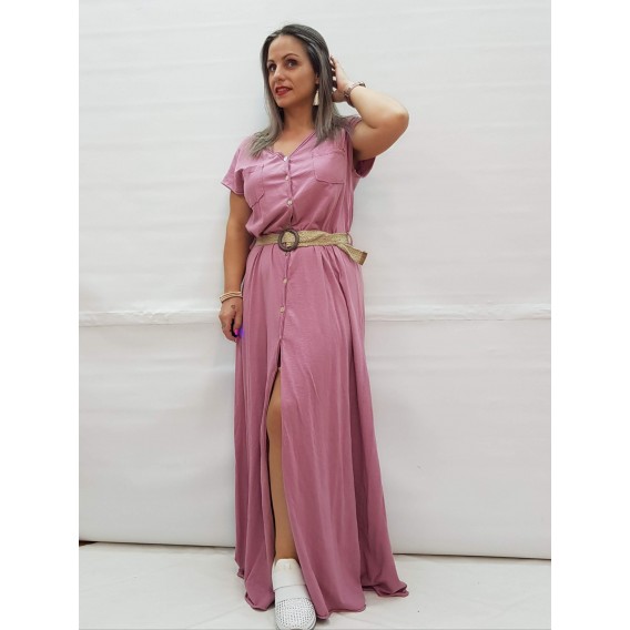 VESTIDO CINTURÓN LARGO