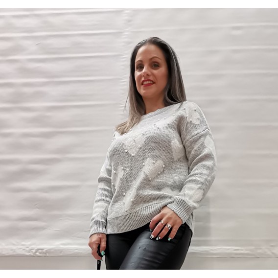 JERSEY CORAZONES CON PERLAS