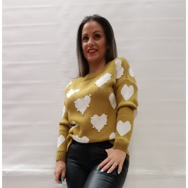 JERSEY CORAZONES CON PERLAS