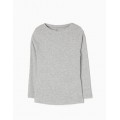 CAMISETA NIÑA GRIS LISA
