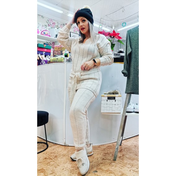 CONJUNTO PUNTO GRIS CINTURON