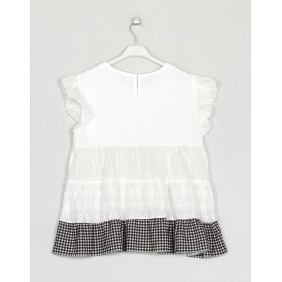 BLUSA GUIPUR CUADRO VICHY NEGRO