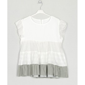 BLUSA GUIPUR CUADRO VICHY VERDE