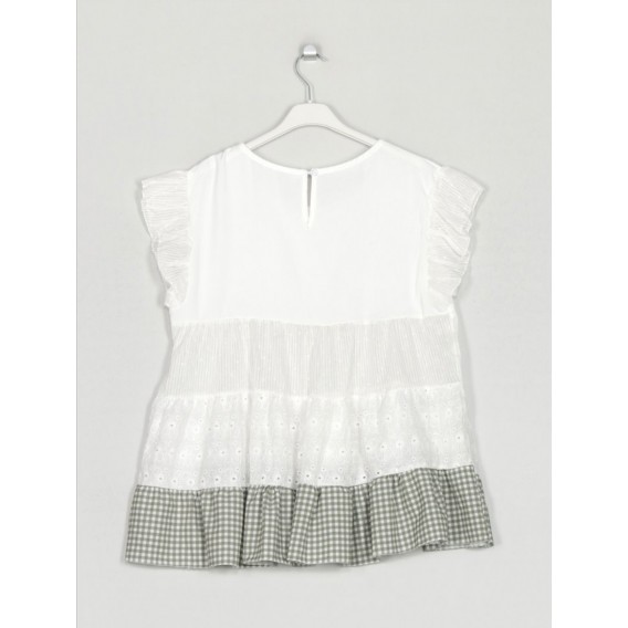 BLUSA GUIPUR CUADRO VICHY VERDE