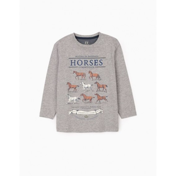 CAMISETA NIÑO MANGA LARGA HORSES