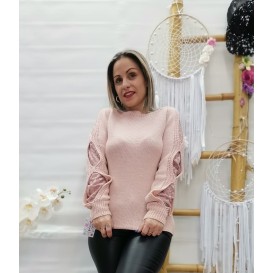 JERSEY MANGAS ABIERTAS ROSA