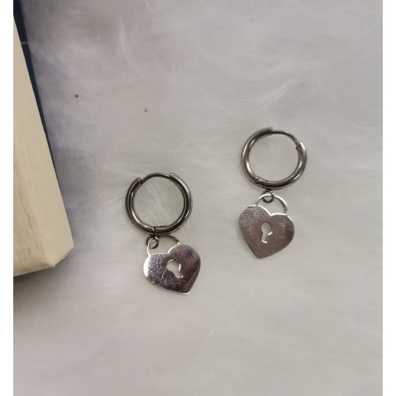 PENDIENTES CUORE PLATEADO