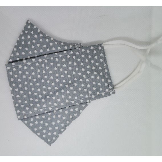 MASCARILLA CORAZONES GRIS