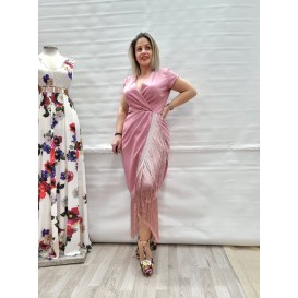 VESTIDO FLECOS INVITADA