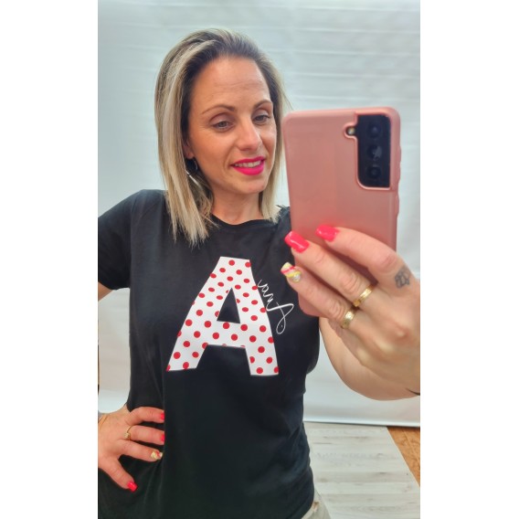 CAMISETA NOMBRE LUNARES