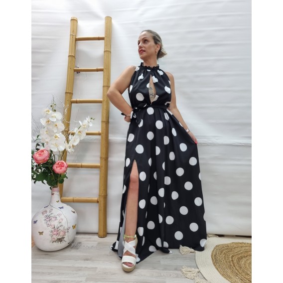 VESTIDO LUNARES ESCOTE